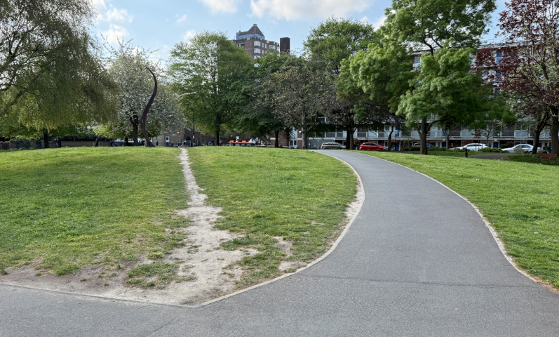 A Desire Path in Shoreditch park, London.